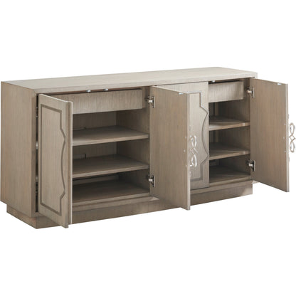 Grove Park Media Console by Sligh in dove gray. Made from unique in a transitional style.