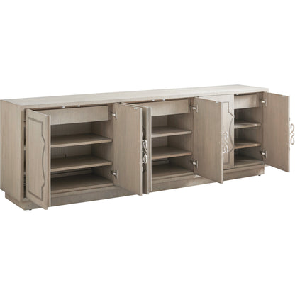 Grove Park Long Media Console by Sligh in dove gray. Made from unique in a transitional style.