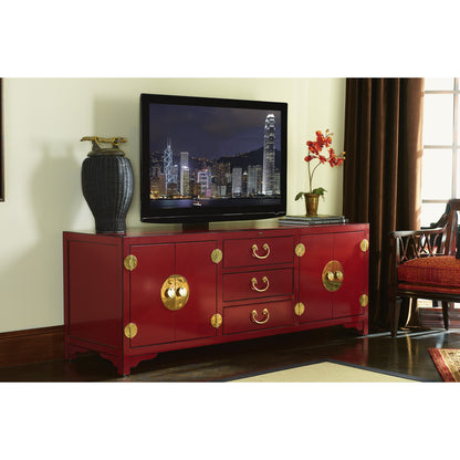 Pacific Isle Media Console by Sligh in red. Made from unique in a eclectic & global style.