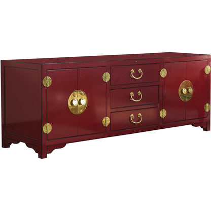 Pacific Isle Media Console by Sligh in red. Made from unique in a eclectic & global style.