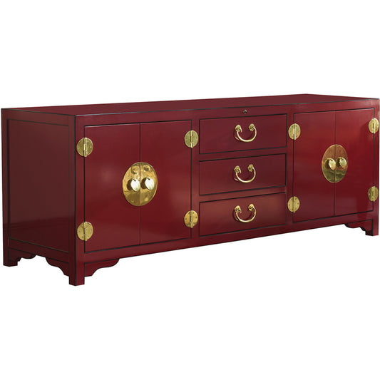 Pacific Isle Media Console by Sligh in red. Made from unique in a eclectic & global style.
