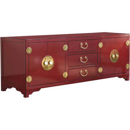 Pacific Isle Media Console by Sligh in red. Made from unique in a eclectic & global style.