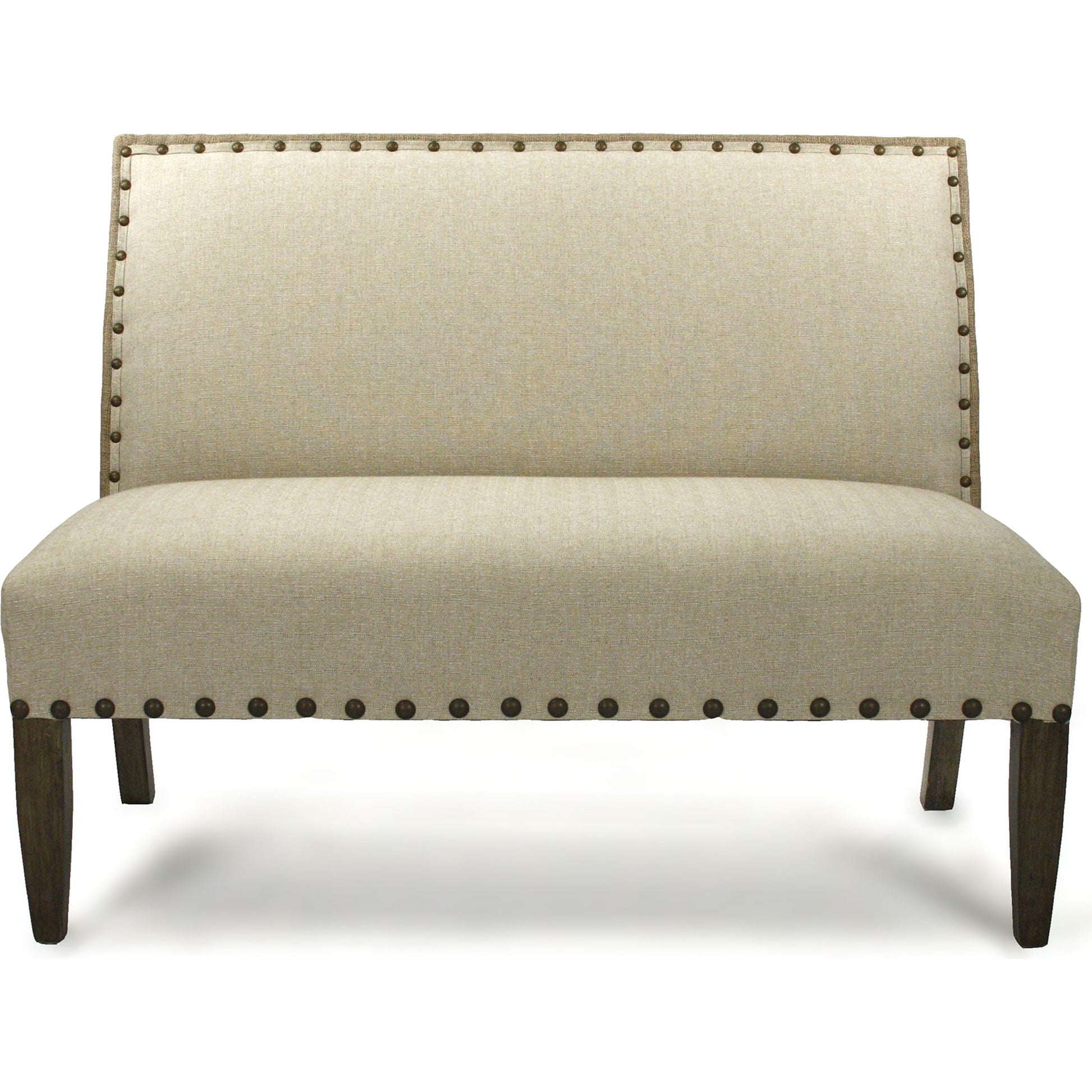 Bench by Zentique in antique linen, burlap and hardwood maple. Made from hardwood maple in a transitional style.