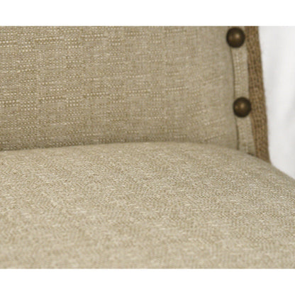 Bench by Zentique in antique linen, burlap and hardwood maple. Made from hardwood maple in a transitional style.