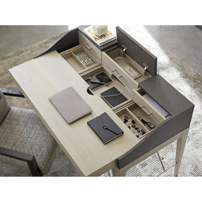 Anthology Writing Desk by Sligh in slate gray. Made from unique in a transitional style.