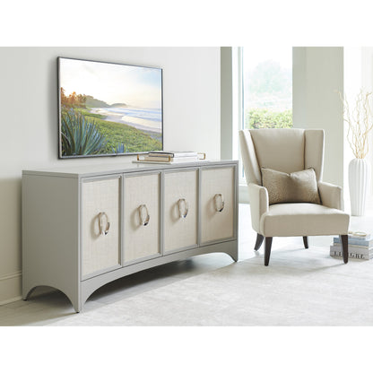 Newbury Park Raffia Media Console by Sligh in gray. Made from unique in a transitional style.