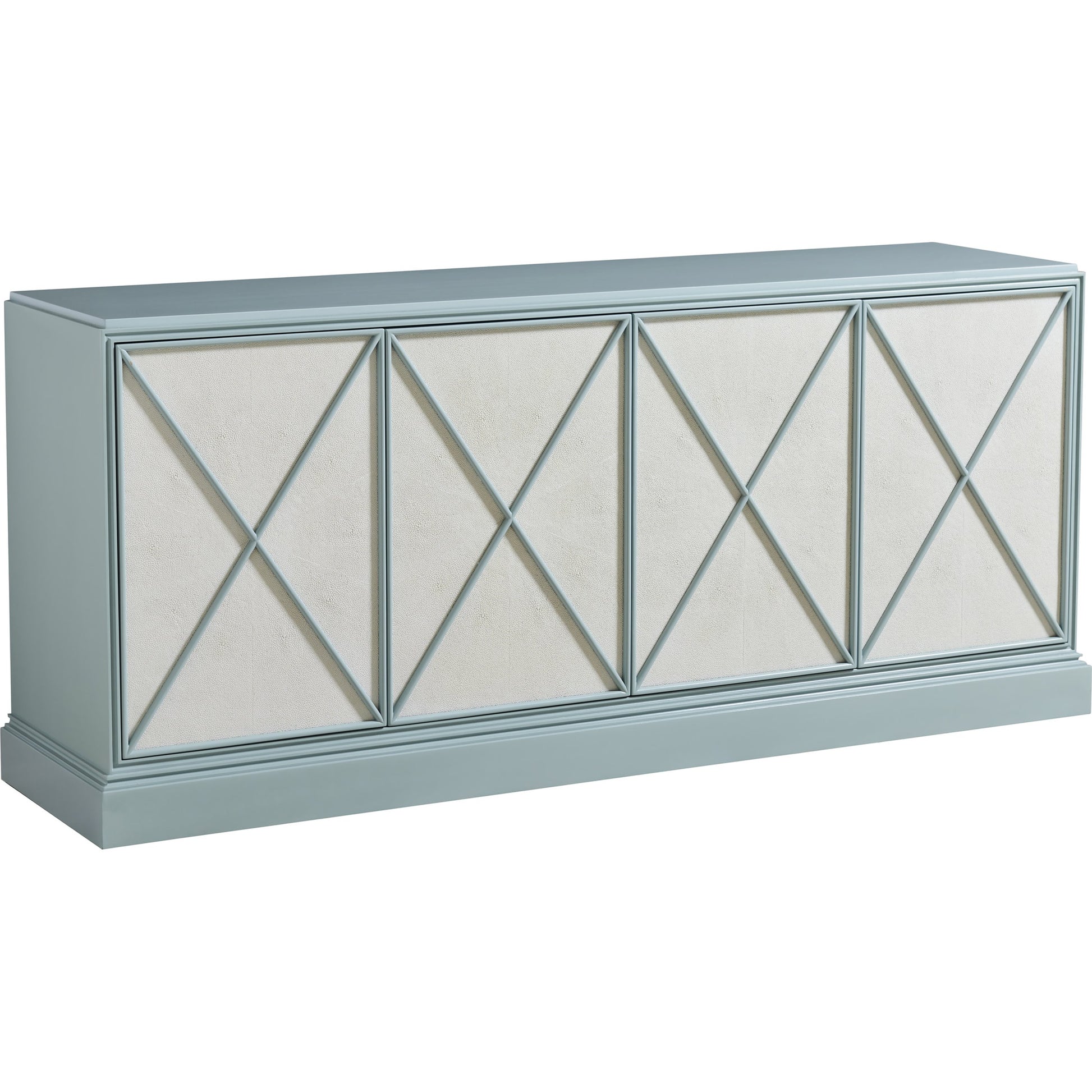 Rosalind Media Console by Sligh in pale blue. Made from unique in a transitional style.