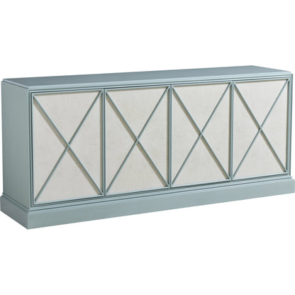 Rosalind Media Console by Sligh in pale blue. Made from unique in a transitional style.