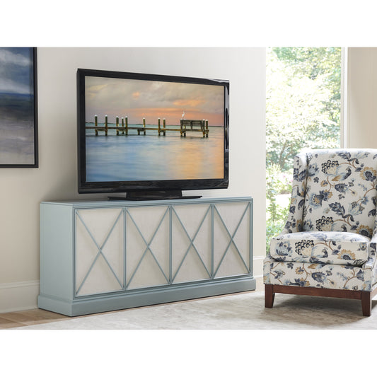 Rosalind Media Console by Sligh in pale blue. Made from unique in a transitional style.