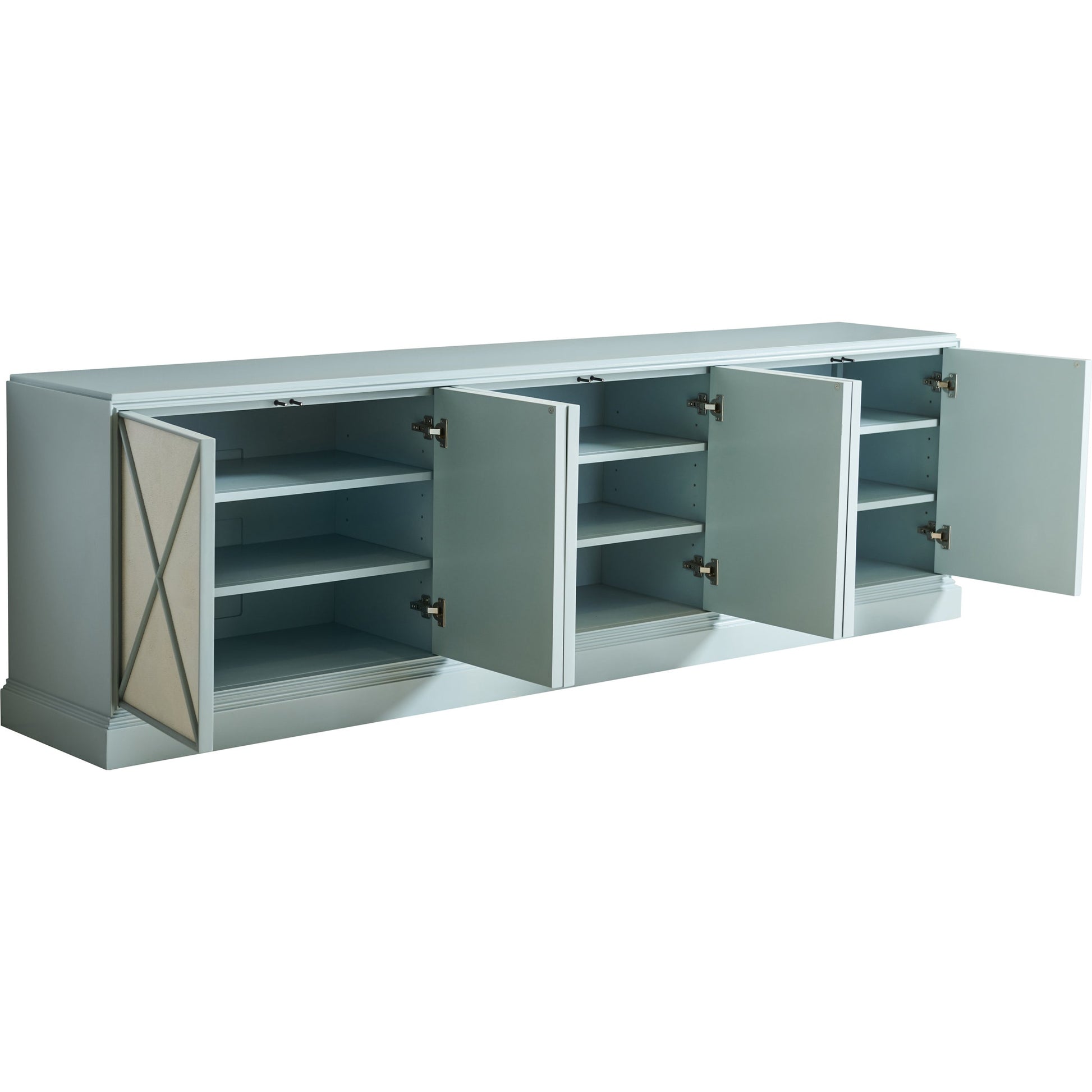 Rosalind Media Console by Sligh in pale blue. Made from unique in a transitional style.
