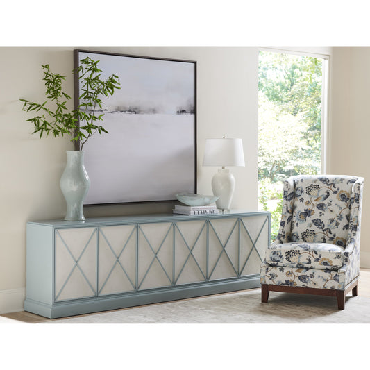 Rosalind Media Console by Sligh in pale blue. Made from unique in a transitional style.