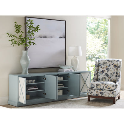 Rosalind Media Console by Sligh in pale blue. Made from unique in a transitional style.