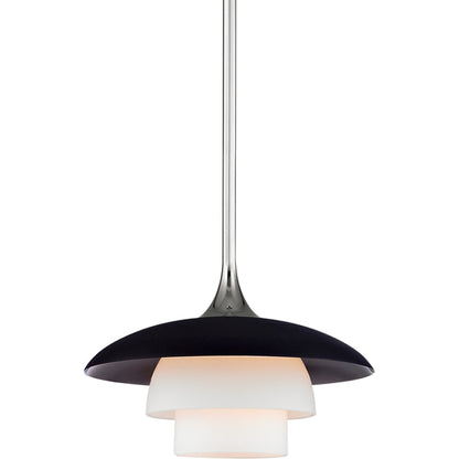 Barron Pendant by Hudson Valley in aged brass. Made from steel in a modern style.