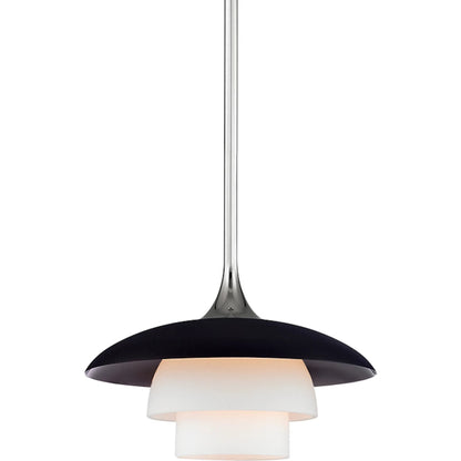 Barron Pendant by Hudson Valley in aged brass. Made from steel in a modern style.