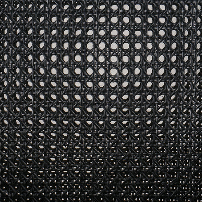 Antonia Cane Dining Armchair by Four Hands in light natural cane, brushed ebony, savile flax. Made from 92% polyester, 8% flax, linen, solid nettlewood, cane in a modern style.