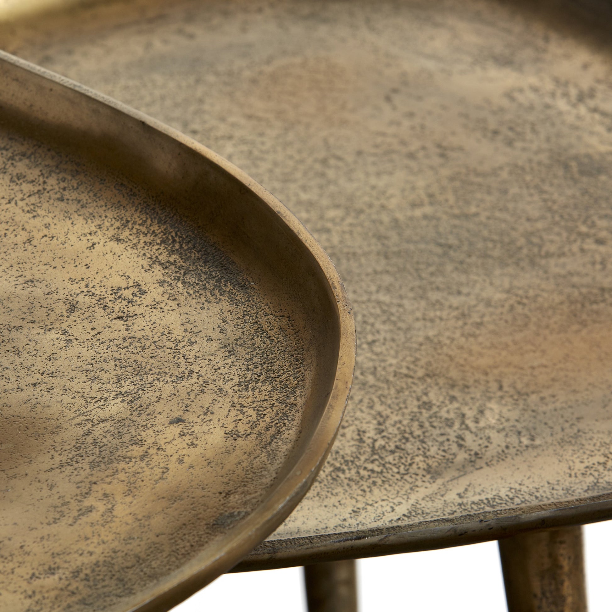 Bexley Side Table by Cyan Design in antique gold. Made from aluminum in a eclectic & global style.