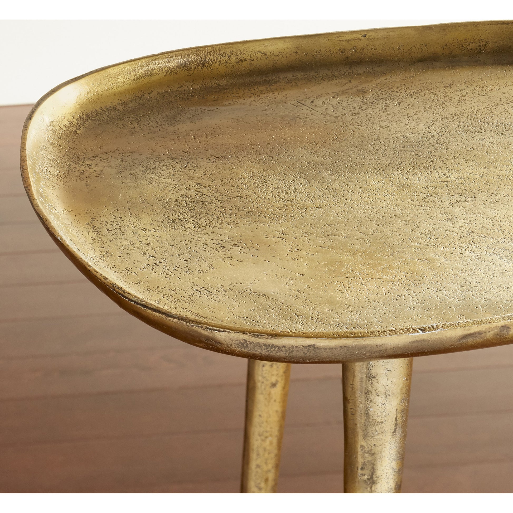 Bexley Side Table by Cyan Design in antique gold. Made from aluminum in a eclectic & global style.