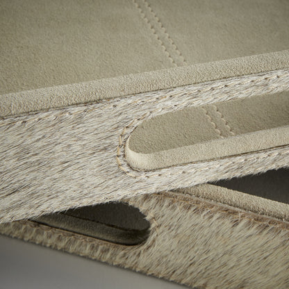 Brixton Tray by Cyan Design in gray. Made from leather, suede in a modern style.