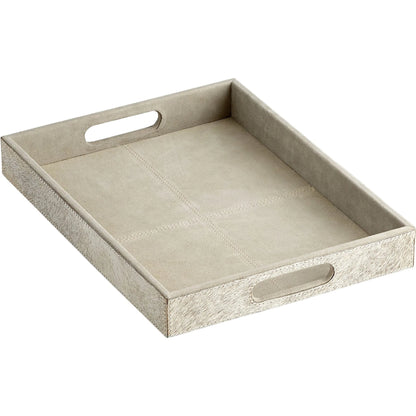 Brixton Tray by Cyan Design in gray. Made from leather, suede in a modern style.