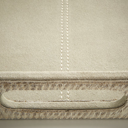 Brixton Tray by Cyan Design in gray. Made from leather, suede in a modern style.