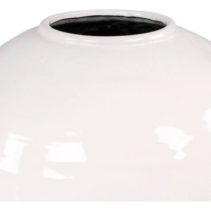 Ivory Vase by Zentique in partially glazed off-white. Made from ceramic in a modern style.