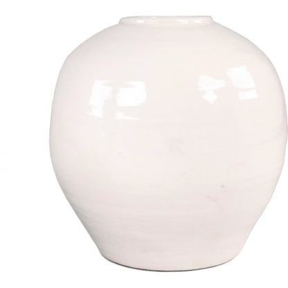 Ivory Vase by Zentique in partially glazed off-white. Made from ceramic in a modern style.