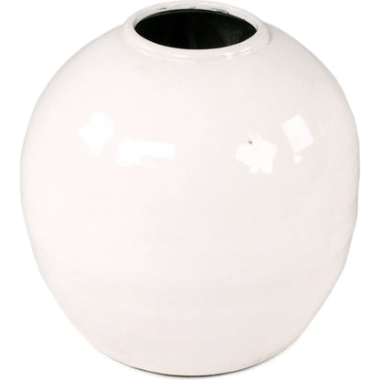 Ivory Vase by Zentique in partially glazed off-white. Made from ceramic in a modern style.