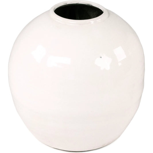 Ivory Vase by Zentique in partially glazed off-white. Made from ceramic in a modern style.