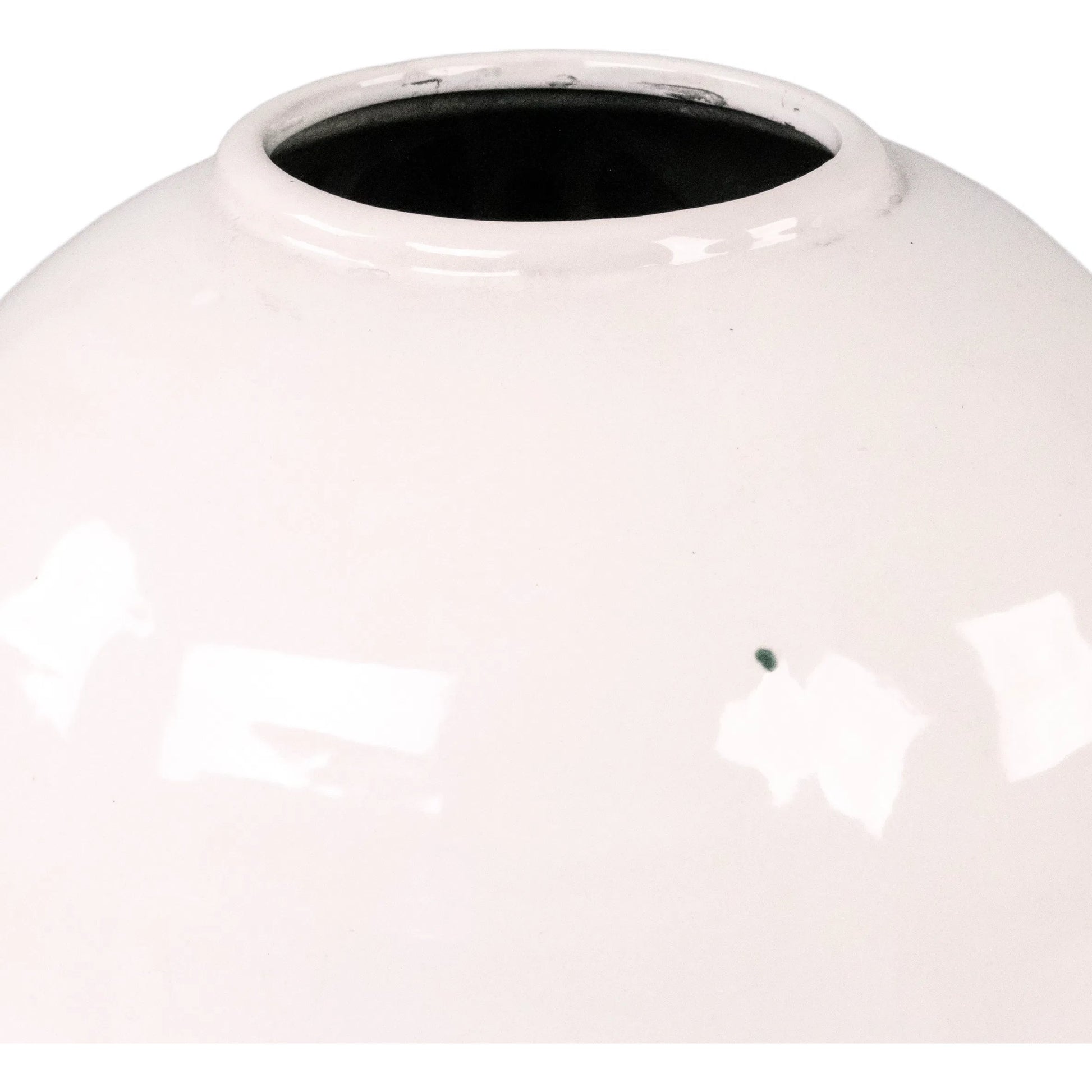 Ivory Vase by Zentique in partially glazed off-white. Made from ceramic in a modern style.