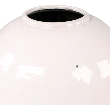 Ivory Vase by Zentique in partially glazed off-white. Made from ceramic in a modern style.