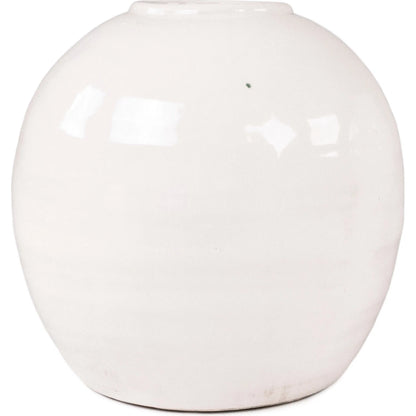 Ivory Vase by Zentique in partially glazed off-white. Made from ceramic in a modern style.