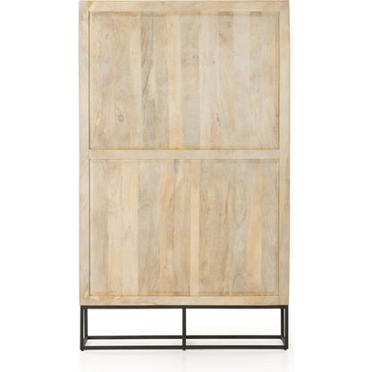 Kelby Cabinet by Four Hands in gunmetal, carved vintage brown, vintage brown. Made from solid mango, iron in a modern style.