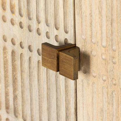 Kelby Cabinet by Four Hands in gunmetal, carved vintage brown, vintage brown. Made from solid mango, iron in a modern style.