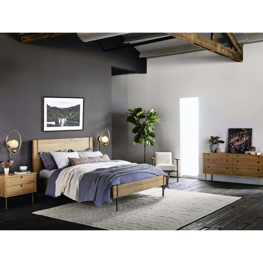Carlisle 6 Drawer Dresser by Four Hands in natural oak. Made from solid oak, iron in a modern style.