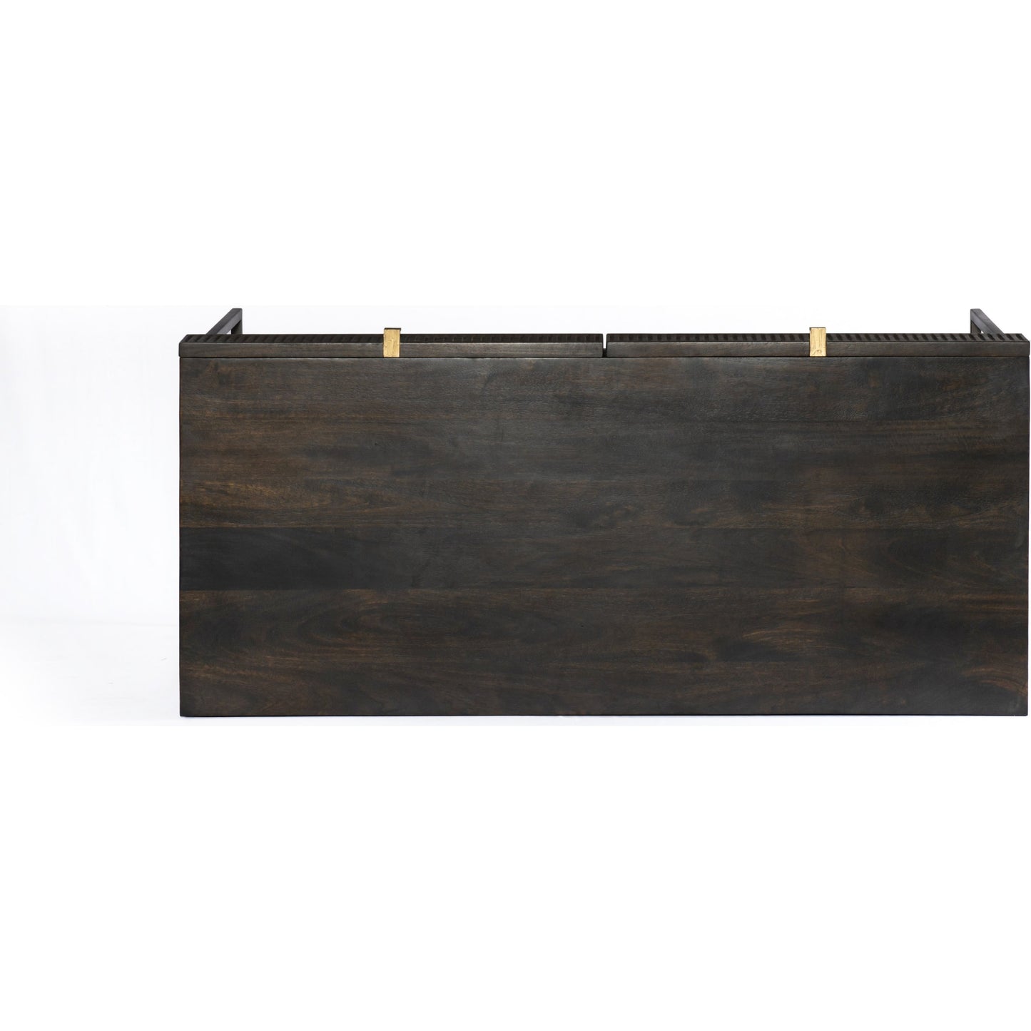 016 SR-809915 | Additional Silo | Kelby Writing Desk by Four Hands in aged brass, carved vintage brown, vintage brown, gunmetal and vintage brown. Made from solid mango, iron in a modern style.