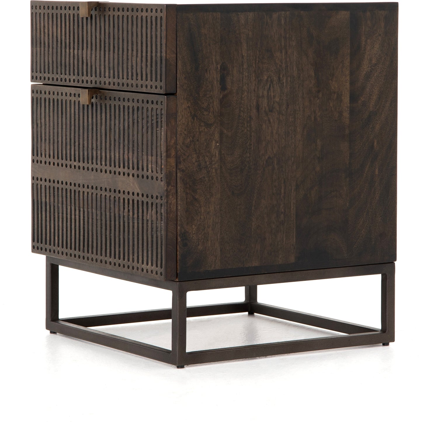 002 SI-1797823 | Additional Silo | Kelby Filing Cabinet by Four Hands in gunmetal, carved vintage brown, vintage brown and vintage brown. Made from iron, solid mango in a modern style.