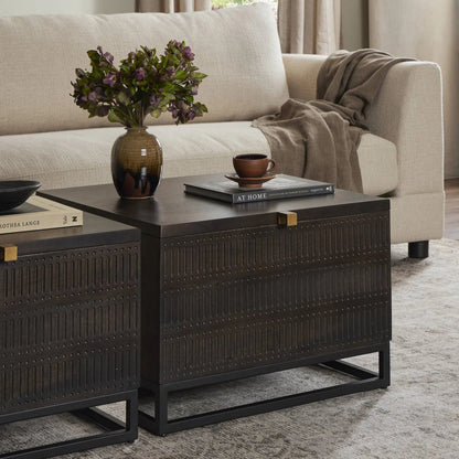 Kelby Storage Bunching Table by Four Hands. Made from iron, solid mango in a modern style.