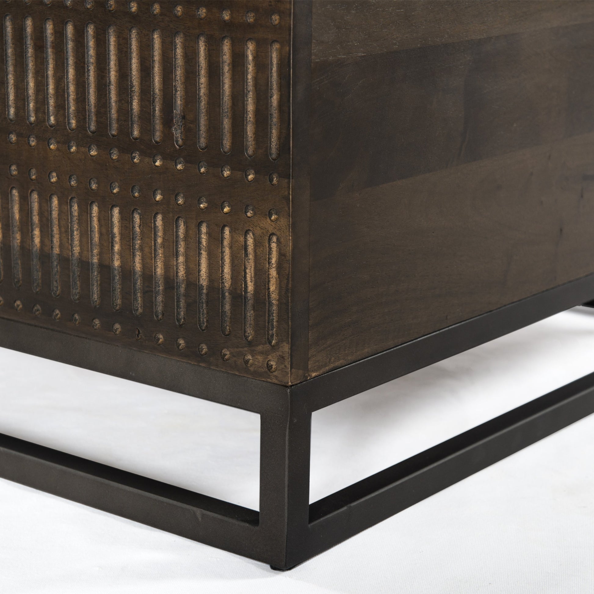 Kelby Storage Bunching Table by Four Hands. Made from iron, solid mango in a modern style.
