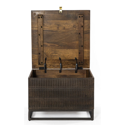 Kelby Storage Bunching Table by Four Hands. Made from iron, solid mango in a modern style.