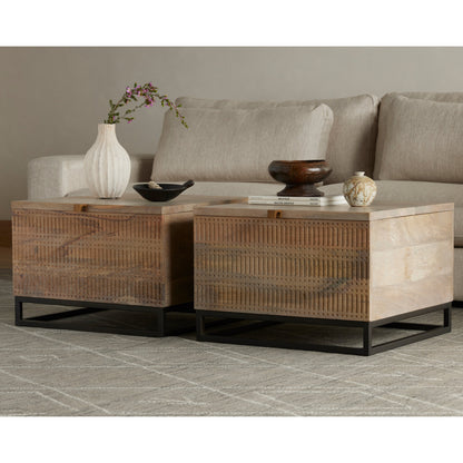 Kelby Storage Bunching Table by Four Hands. Made from iron, solid mango in a modern style.