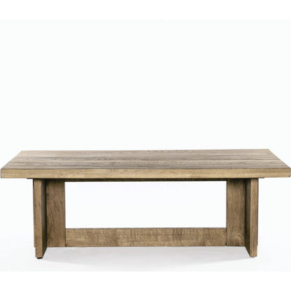 Erie Coffee Table by Four Hands in dark smoked oak. Made from solid oak in a rustic style.