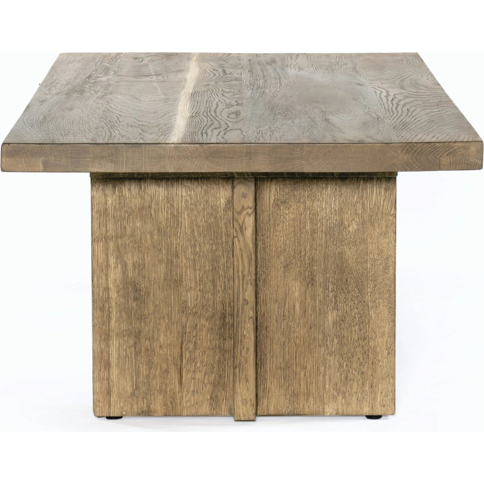 Erie Coffee Table by Four Hands in dark smoked oak. Made from solid oak in a rustic style.