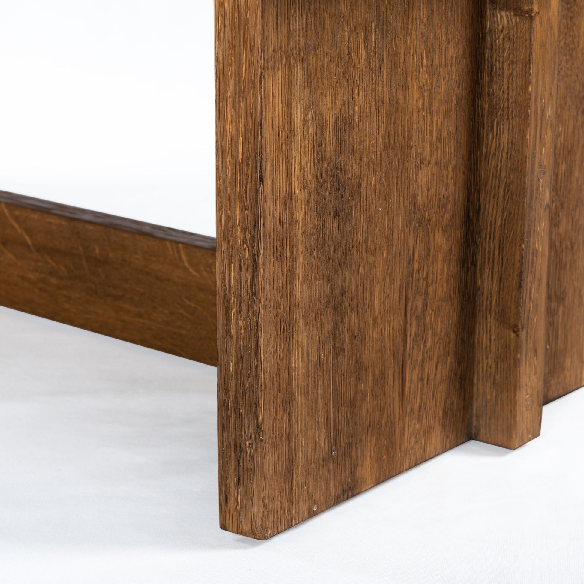 Erie Coffee Table by Four Hands in dark smoked oak. Made from solid oak in a rustic style.
