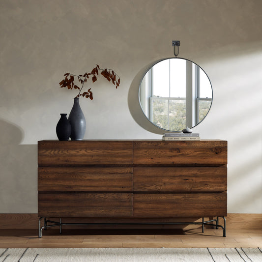 Vina Mirror by Four Hands. Made from unique in a transitional style.