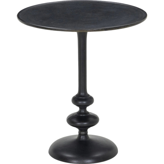 Marlow Matchstick Pedestal Table by Four Hands. Made from aluminum in a modern style.