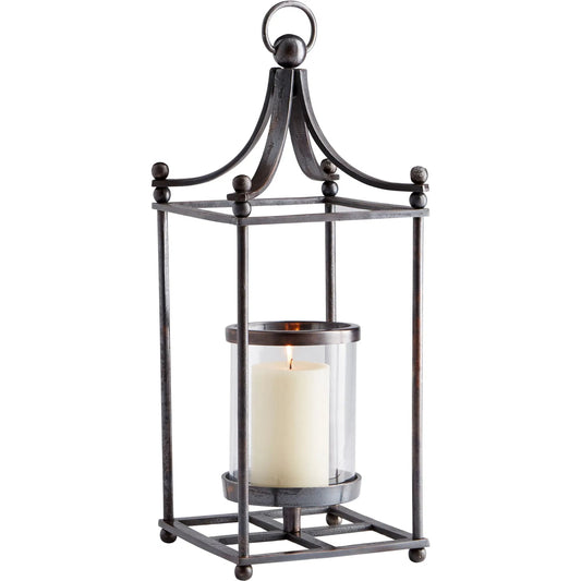 Foxboro Candleholder by Cyan Design in dark copper. Made from aluminum, glass in a modern style.