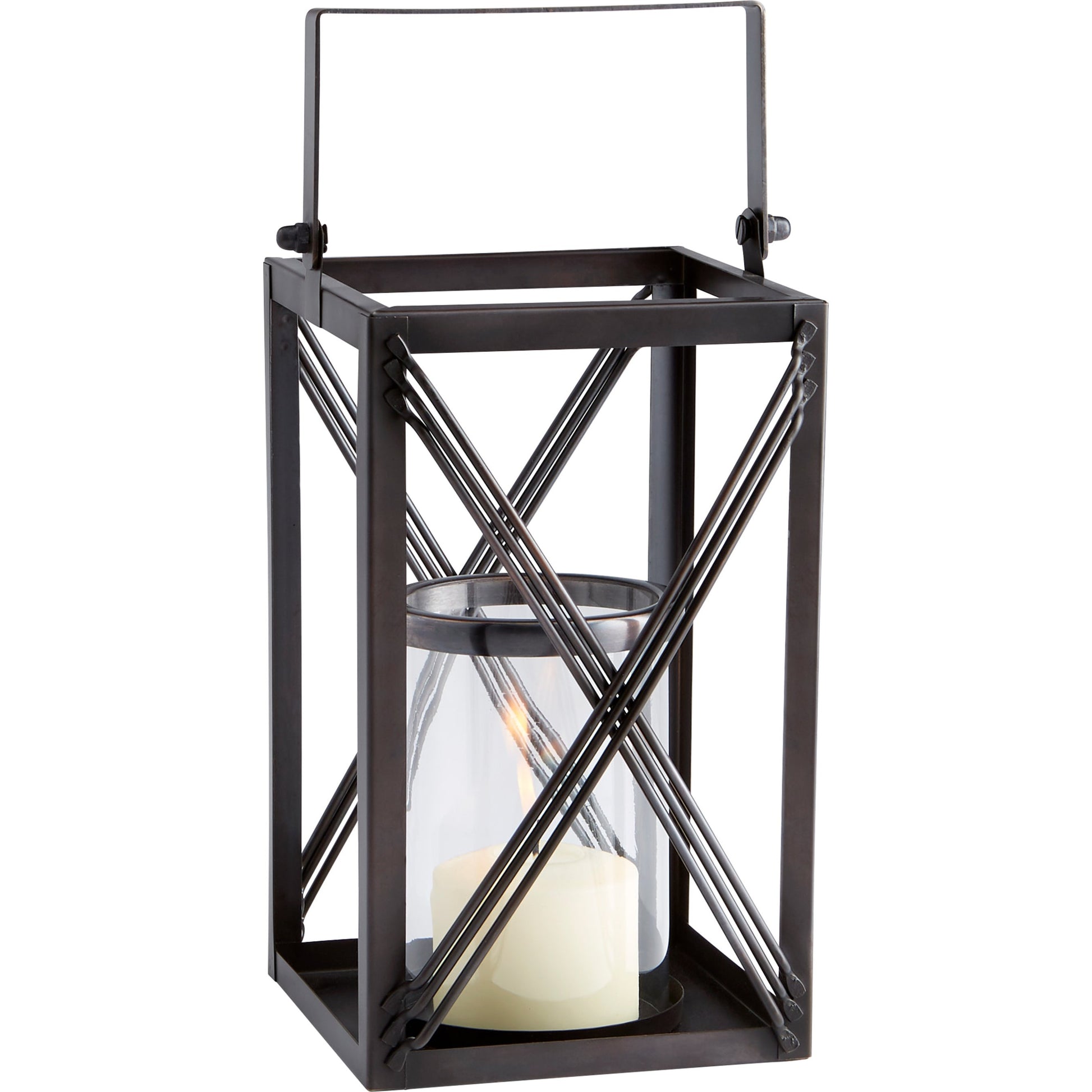 Ashbrook Candleholder by Cyan Design in dark copper. Made from iron, glass in a modern style.