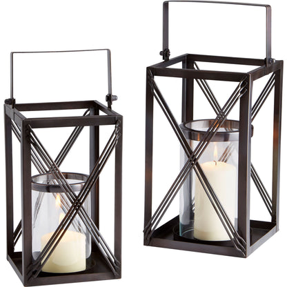 Ashbrook Candleholder by Cyan Design in dark copper. Made from iron, glass in a modern style.