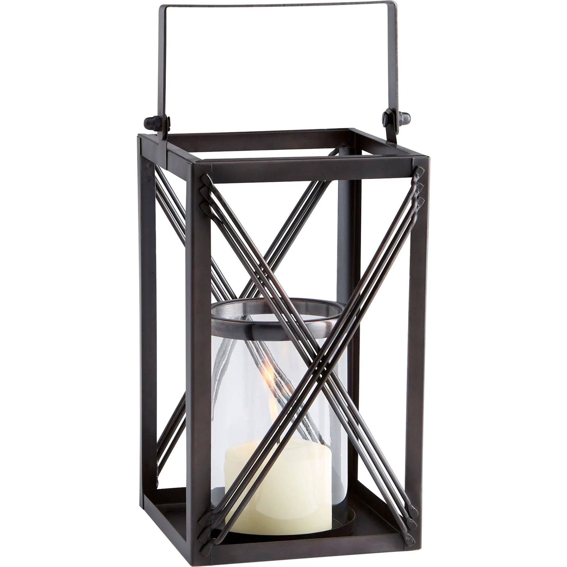 Ashbrook Candleholder by Cyan Design in dark copper. Made from iron, glass in a modern style.