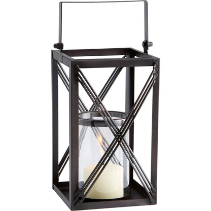 Ashbrook Candleholder by Cyan Design in dark copper. Made from iron, glass in a modern style.